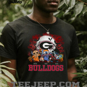 Georgia Bulldogs Halloween Stitch Horror Shirt – Custom NCAA Football Tee – Personalized Scary Gift for College Sports Supporters