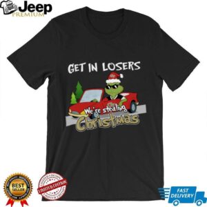 Georgia Tech Yellow Jackets Grinch Christmas T Shirt Get In Losers We’re Stealing Christmas Holiday Tee
