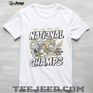 Georgia Tech Yellow Jackets football National Champs 1917 1928 1952 1990 shirt