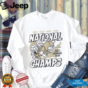 Georgia Tech Yellow Jackets football National Champs 1917 1928 1952 1990 shirt