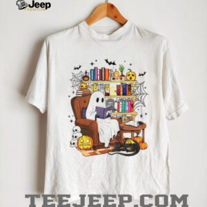 Ghost reading book spooky season Halloween shirt