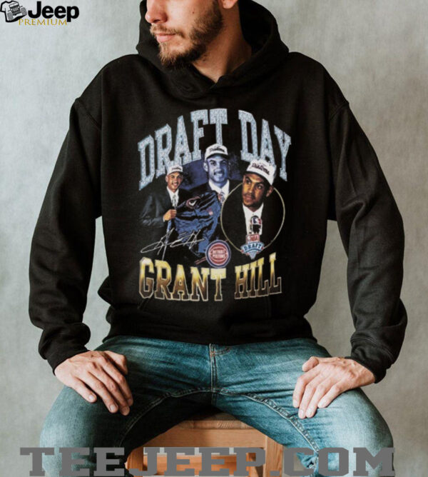 Grant Hill Detroit Pistons Black Draft Day Short Sleeve Fashion Player T Shirt