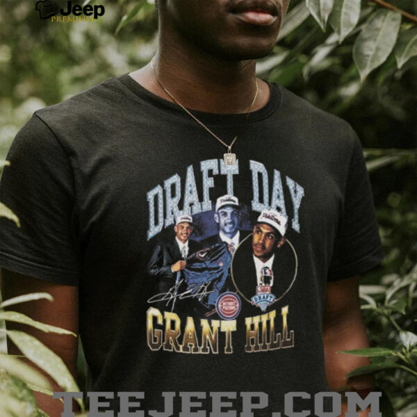 Grant Hill Detroit Pistons Black Draft Day Short Sleeve Fashion Player T Shirt
