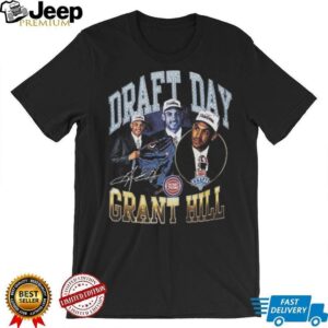 Grant Hill Detroit Pistons Black Draft Day Short Sleeve Fashion Player T Shirt