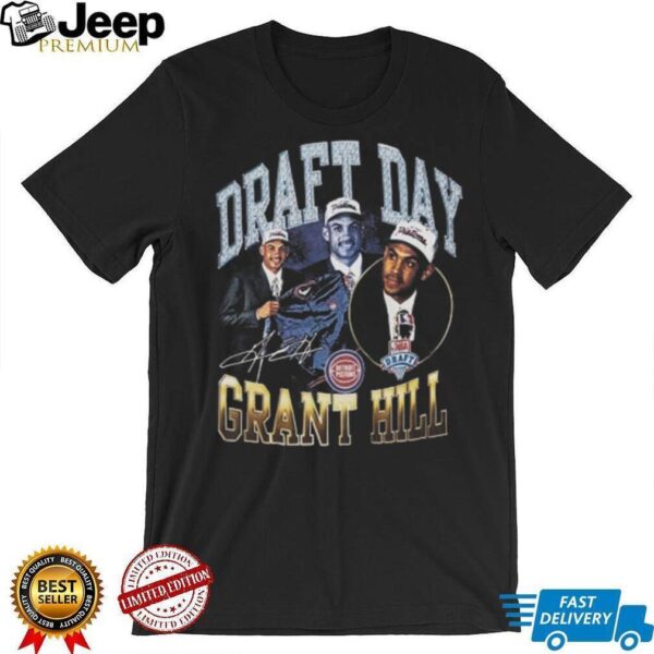 Grant Hill Detroit Pistons Black Draft Day Short Sleeve Fashion Player T Shirt