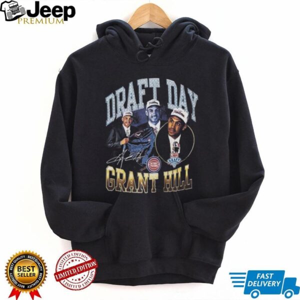 Grant Hill Detroit Pistons Black Draft Day Short Sleeve Fashion Player T Shirt
