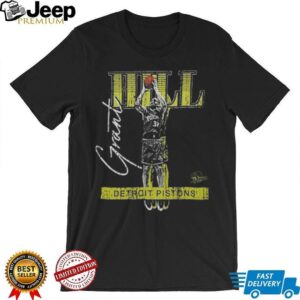 Grant Hill Detroit Pistons Black Neon Pop Short Sleeve Fashion Player T Shirt