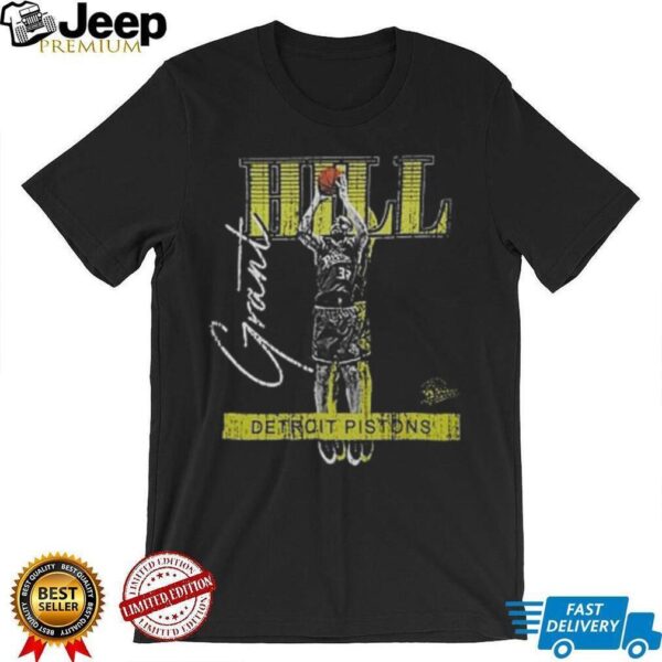 Grant Hill Detroit Pistons Black Neon Pop Short Sleeve Fashion Player T Shirt