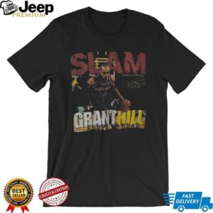 Grant Hill Detroit Pistons Black Slam Vintage Short Sleeve Fashion Player T Shirt