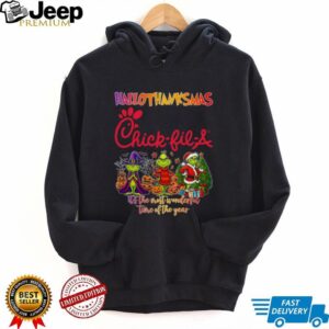 Grinch And Jack Skellington Fist Bump Friends Autozone Halloween Logo Shirt