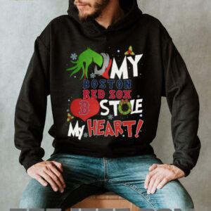 Grinch Hand My Boston Red Sox Stole My Heart Christmas Shirt