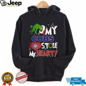 Grinch Hand My Chicago Cubs Stole My Heart Christmas Shirt