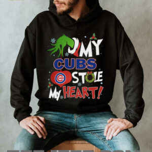 Grinch Hand My Chicago Cubs Stole My Heart Christmas Shirt