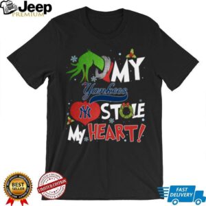 Grinch Hand My New York Yankees Stole My Heart Christmas Shirt