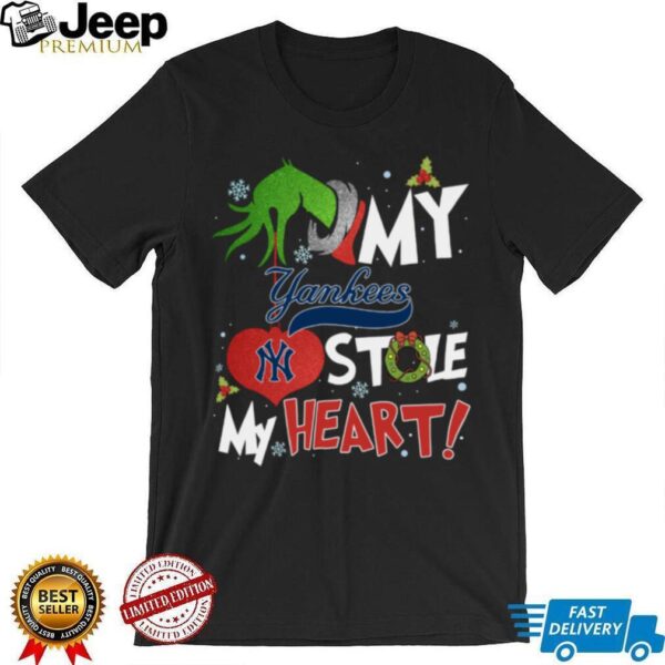 Grinch Hand My New York Yankees Stole My Heart Christmas Shirt