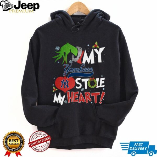 Grinch Hand My New York Yankees Stole My Heart Christmas Shirt