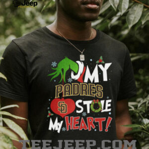 Grinch Hand My San Diego Padres Stole My Heart Christmas Shirt