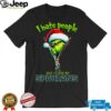I Hate People But I Love My Miami Hurricanes Grinch With Santa Hat Football Christmas Gift Shirt Hoodie