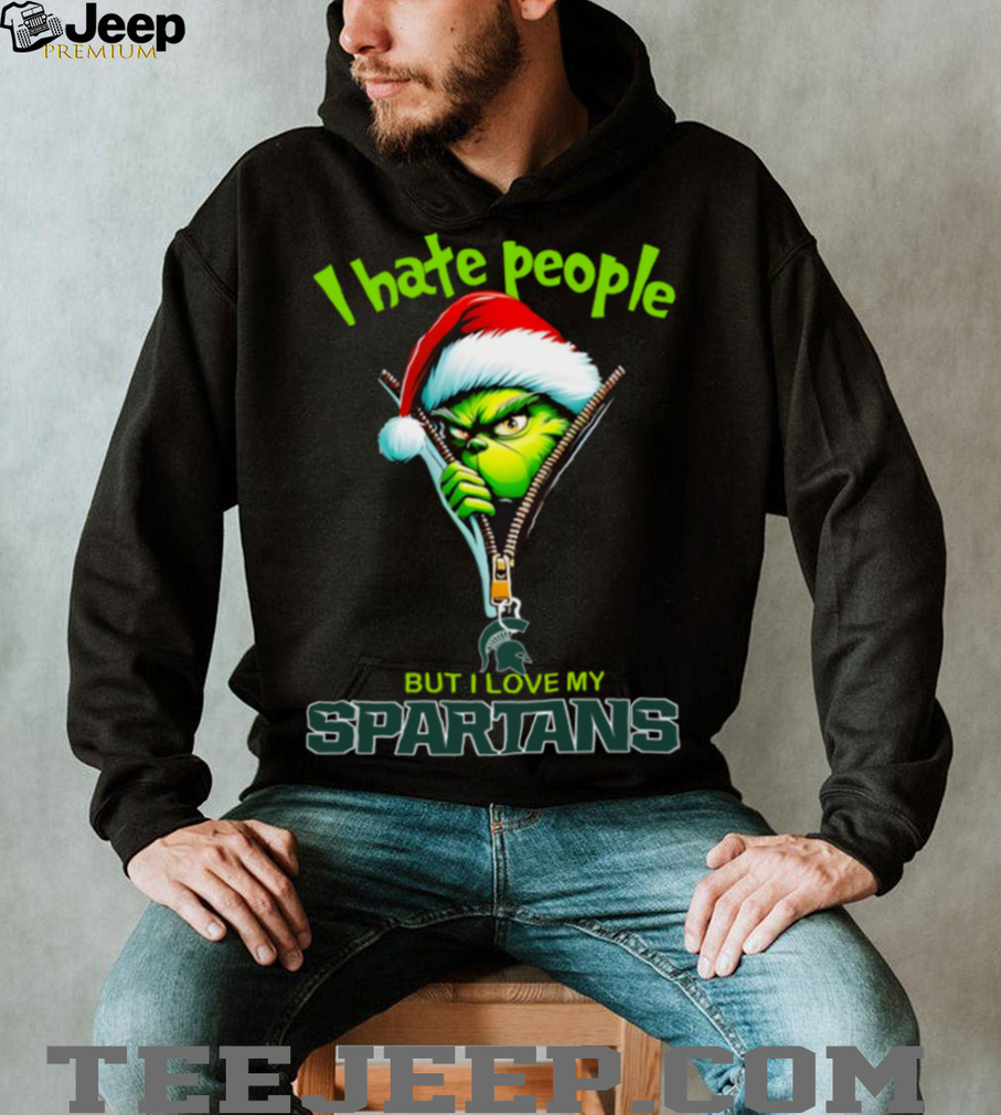 Grinch I Hate People But I Love My Michigan State Spartans Merry Christmas Hoodie Sweatshirt Grinch I Hate People But I Love My Michigan State Spartans Merry Christmas Hoodie Sweatshirt