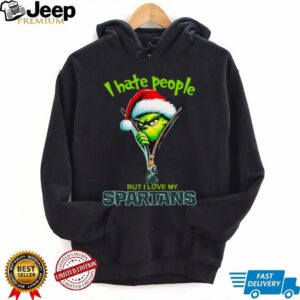 Grinch I Hate People But I Love My Michigan State Spartans Merry Christmas Hoodie Sweatshirt