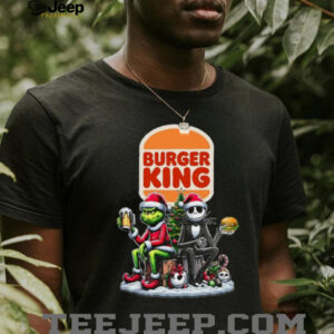 Grinch Jack Skellington Burger King Christmas T Shirt