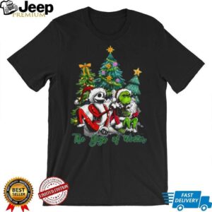 Grinch Jack Skellington Santa Skeleton Funny Christmas Winter T Shirt