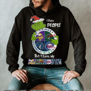 Grinch Love My Minnesota Sports Team But I Hate People Christmas Shirt