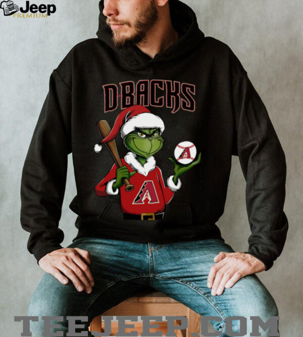 Grinch Santa X Arizona Diamondbacks Christmas Hold The Ball Tee