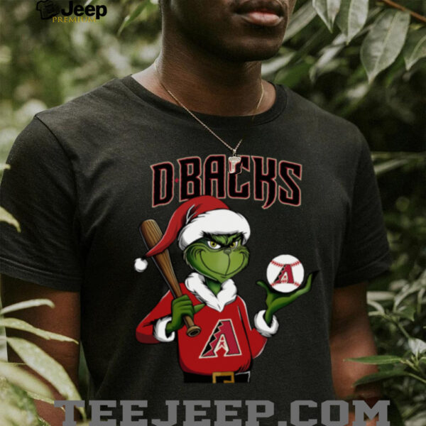 Grinch Santa X Arizona Diamondbacks Christmas Hold The Ball Tee