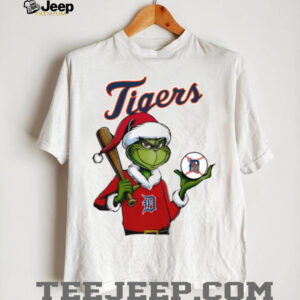 Grinch Santa X Detroit Tigers Christmas Hold The Ball Tee