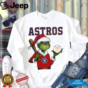 Grinch Santa X Houston Astros Christmas Hold The Ball Tee