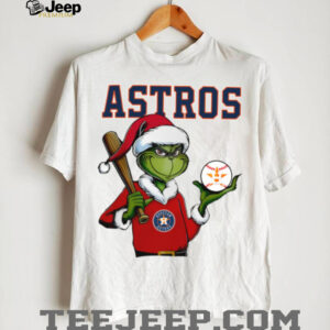 Grinch Santa X Houston Astros Christmas Hold The Ball Tee