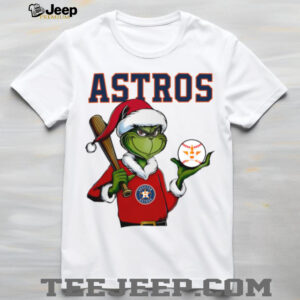 Grinch Santa X Houston Astros Christmas Hold The Ball Tee