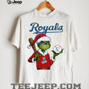 Grinch Santa X Kansas City Royals Christmas Hold The Ball Tee