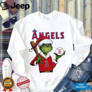 Grinch Santa X Los Angeles Angels Christmas Hold The Ball Tee