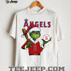 Grinch Santa X Los Angeles Angels Christmas Hold The Ball Tee
