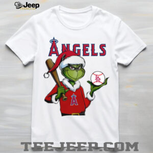 Grinch Santa X Los Angeles Angels Christmas Hold The Ball Tee