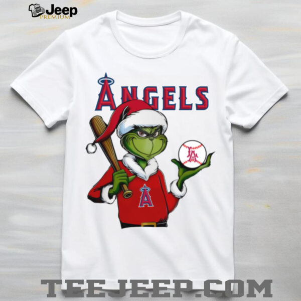Grinch Santa X Los Angeles Angels Christmas Hold The Ball Tee