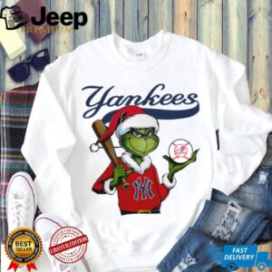 Grinch Santa X New York Yankees Christmas Hold The Ball Tee
