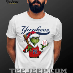 Grinch Santa X New York Yankees Christmas Hold The Ball Tee
