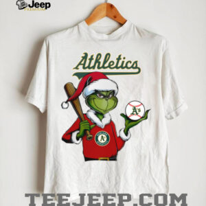 Grinch Santa X Oakland Athletics Christmas Hold The Ball Tee