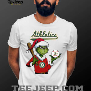 Grinch Santa X Oakland Athletics Christmas Hold The Ball Tee