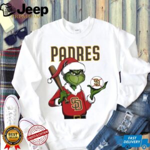 Grinch Santa X San Diego Padres Christmas Hold The Ball Tee