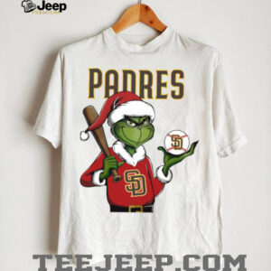 Grinch Santa X San Diego Padres Christmas Hold The Ball Tee