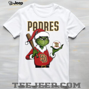 Grinch Santa X San Diego Padres Christmas Hold The Ball Tee