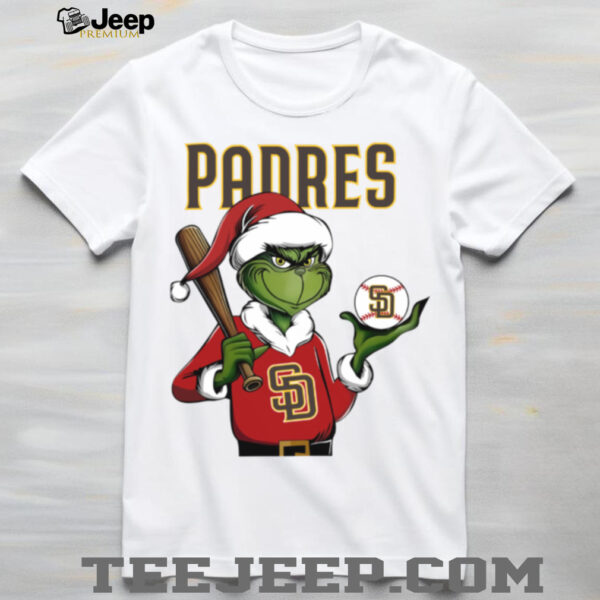 Grinch Santa X San Diego Padres Christmas Hold The Ball Tee