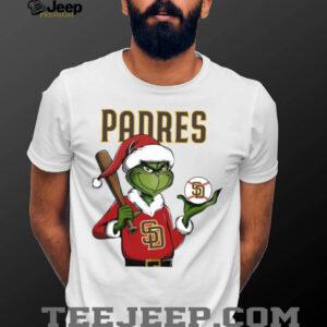 Grinch Santa X San Diego Padres Christmas Hold The Ball Tee