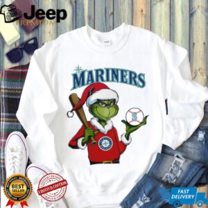Grinch Santa X Seattle Mariners Christmas Hold The Ball Tee