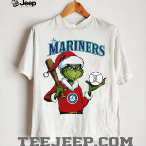 Grinch Santa X Seattle Mariners Christmas Hold The Ball Tee