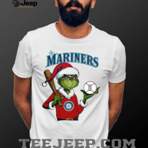Grinch Santa X Seattle Mariners Christmas Hold The Ball Tee